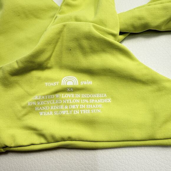 Free People x Toast Signature Scoop Bikini Top Size XS‎ Daiquiri Yellow Green - Picture 3 of 5